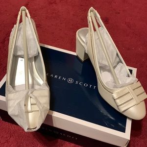 Beautiful White Pearl Slingback Pump